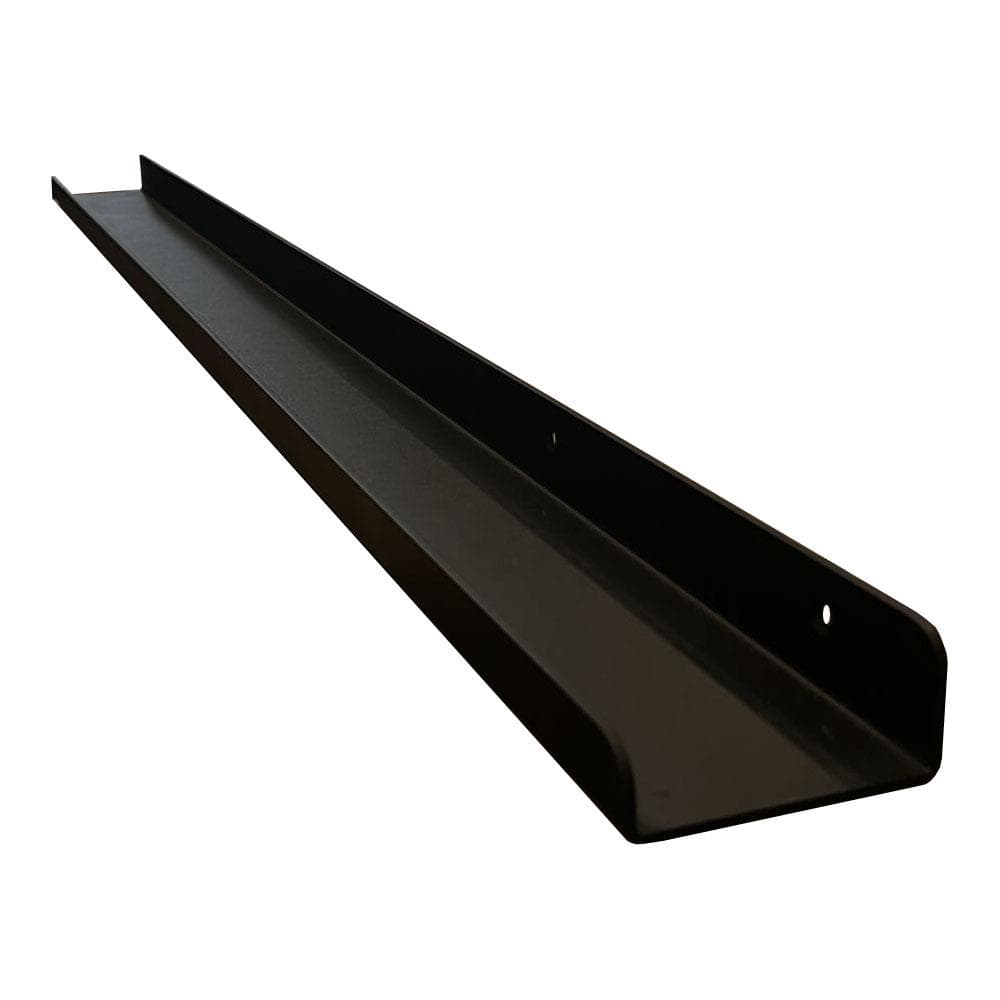 Massief stalen wandplank zwart rechthoek 120 bij 8,5 cm en hoogte 4 cm