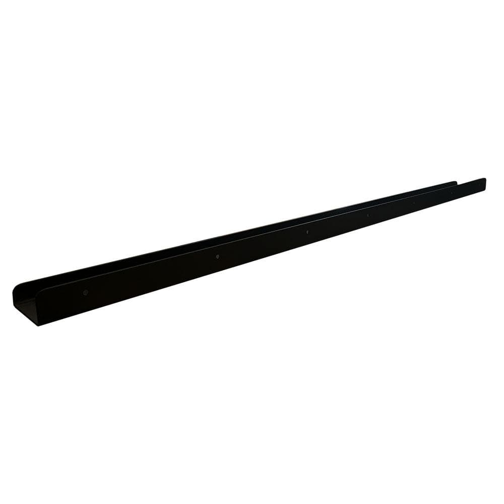 Massief stalen wandplank zwart rechthoek 120 bij 8,5 cm en hoogte 4 cm