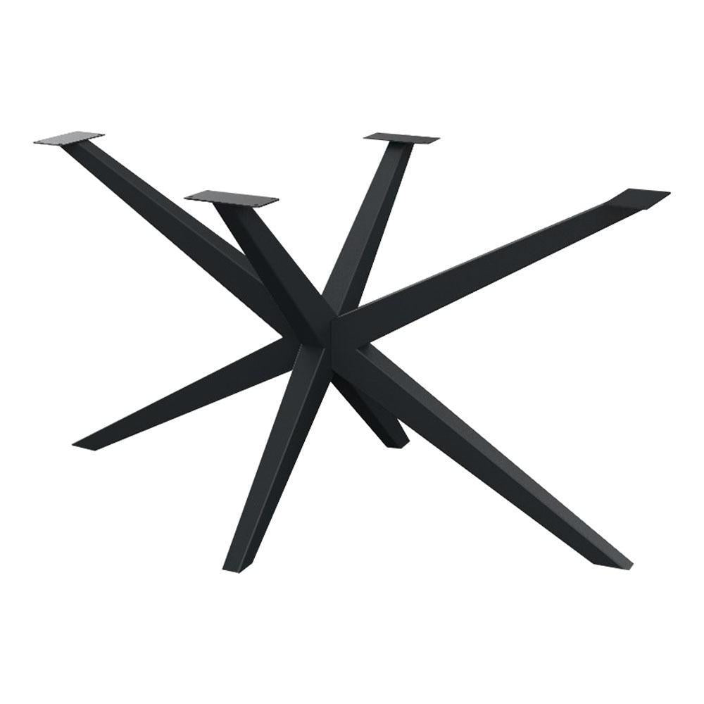 Stalen matrix zwart spinpoot 140 bij 74 cm en hoogte 73,5 cm tapse koker met een subtiel verloop van 4cm x 4cm naar 7,5cm x 5,5 cm