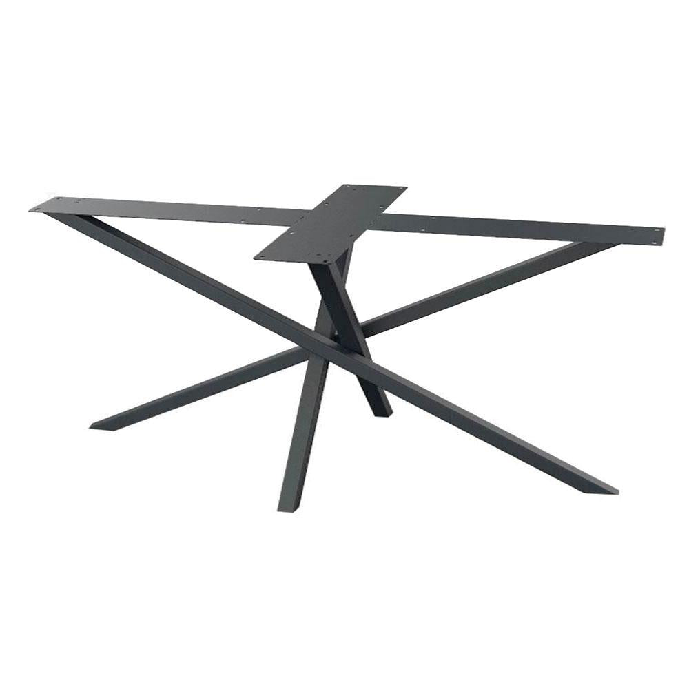 Stalen tafelonderstel zwart mikado 180 bij 70 cm en hoogte 73 cm  (4 x 4 cm)