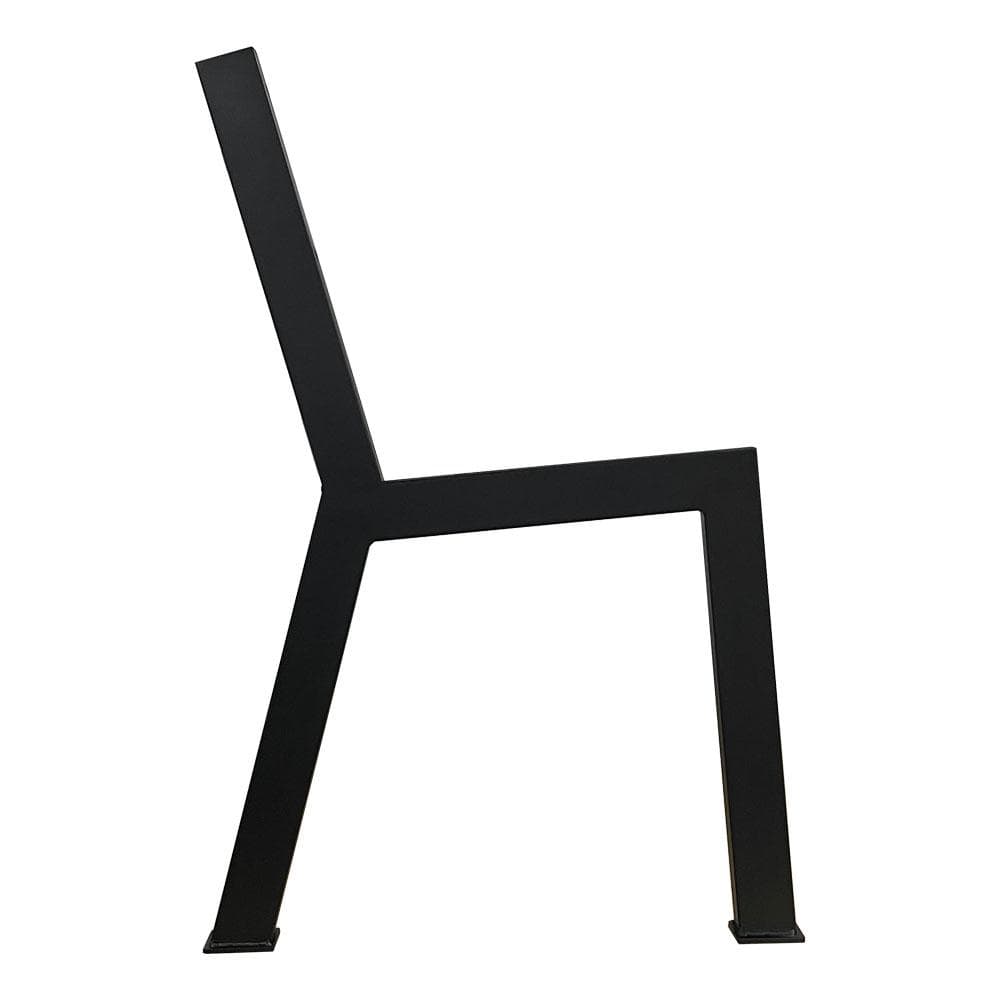 Stalen bankpoot zwart voor buiten H vorm 2,5 bij 51,5 cm en hoogte 76 cm  (2,5 x 5 cm)