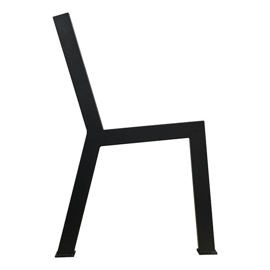 Stalen bankpoot zwart voor buiten H vorm 2,5 bij 51,5 cm en hoogte 76 cm  (2,5 x 5 cm)