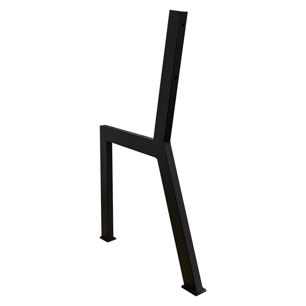 Stalen bankpoot zwart voor buiten H vorm 2,5 bij 51,5 cm en hoogte 76 cm  (2,5 x 5 cm)