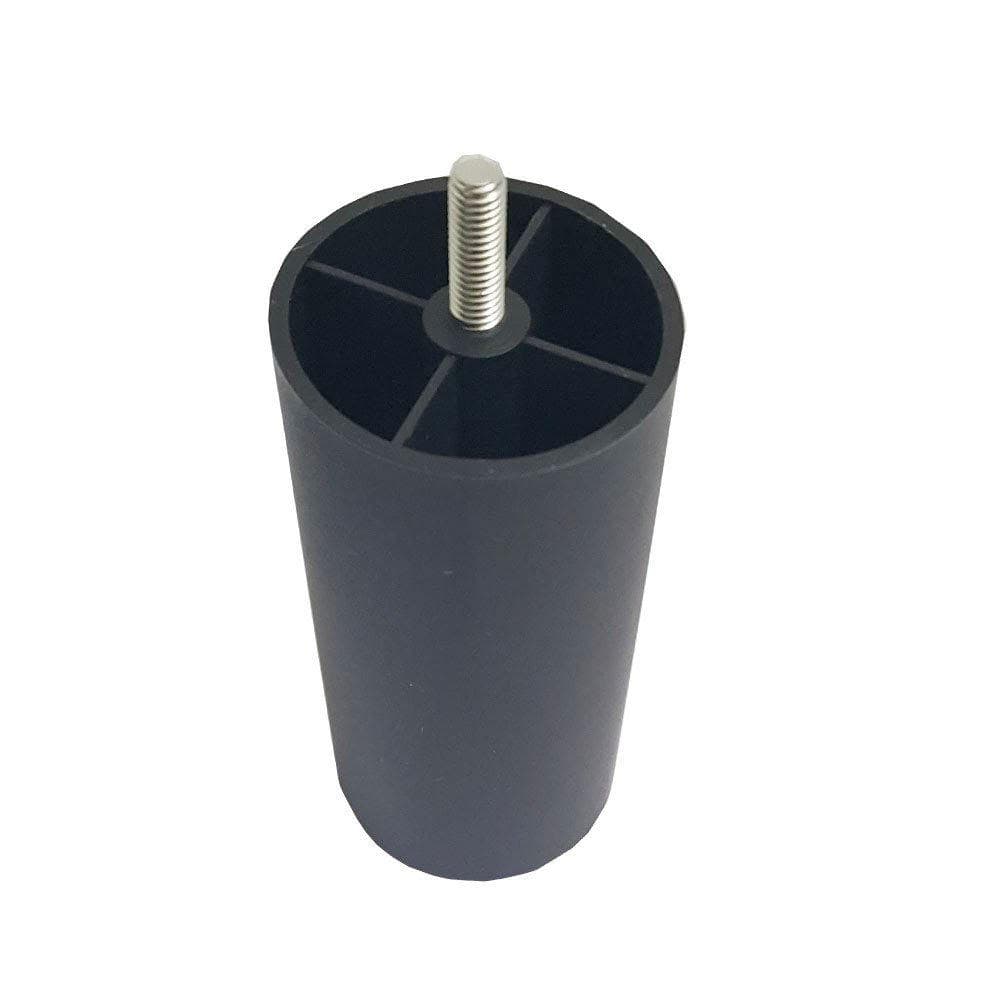 Meubelpoot zwart rond Ø 6 cm en hoogte 12 cm  van kunststof (M8)