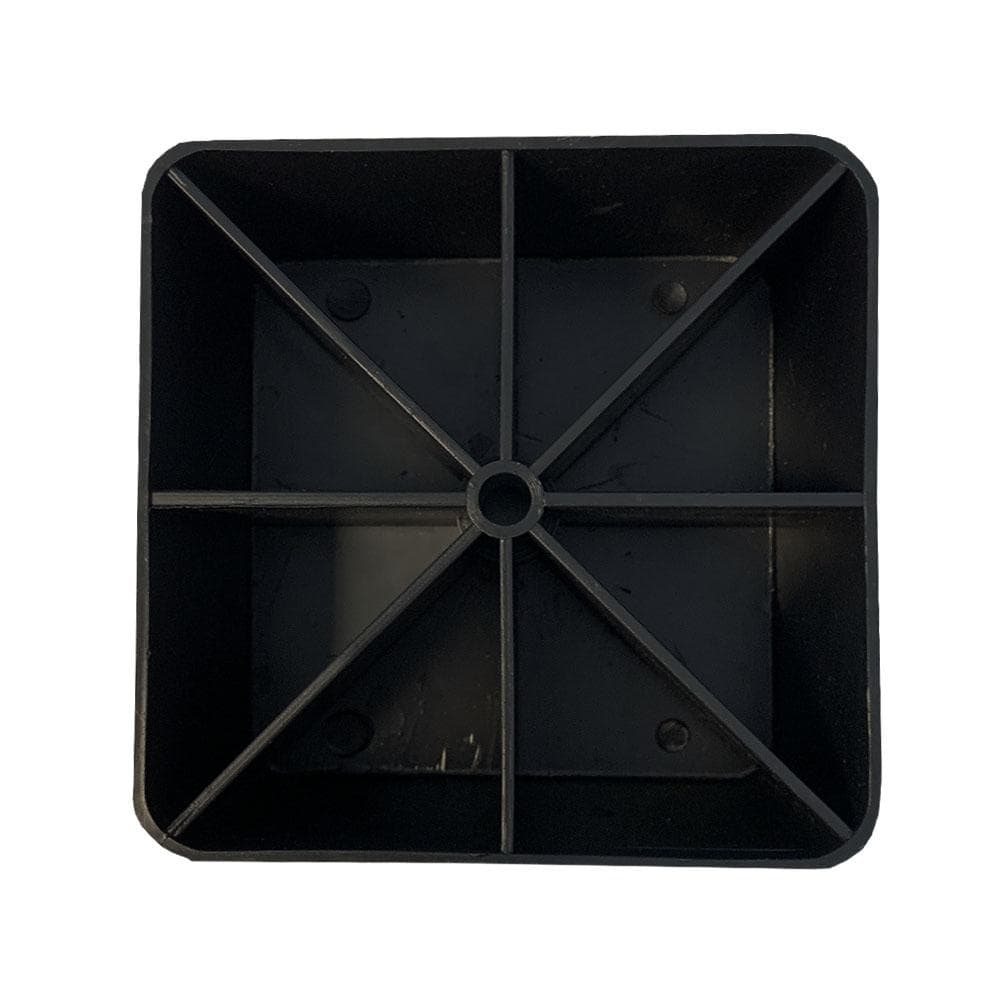 Meubelpoot zwart vierkant 11 bij 11 cm en hoogte 5 cm  van kunststof, taps 11 x 11 cm / 10 x 10 cm