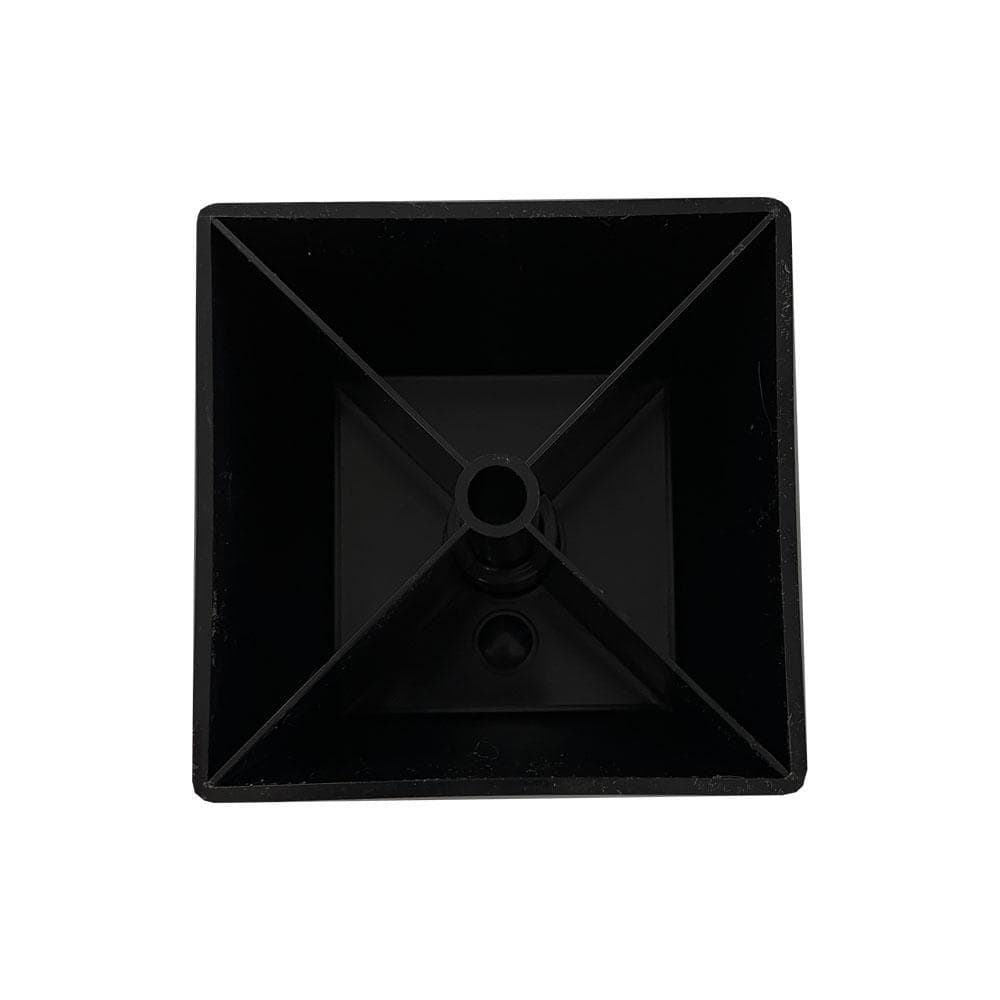 Meubelpoot zwart taps 10 bij 10 cm en hoogte 6 cm  van kunststof, taps 10 x 10 cm / 8 x 8 cm