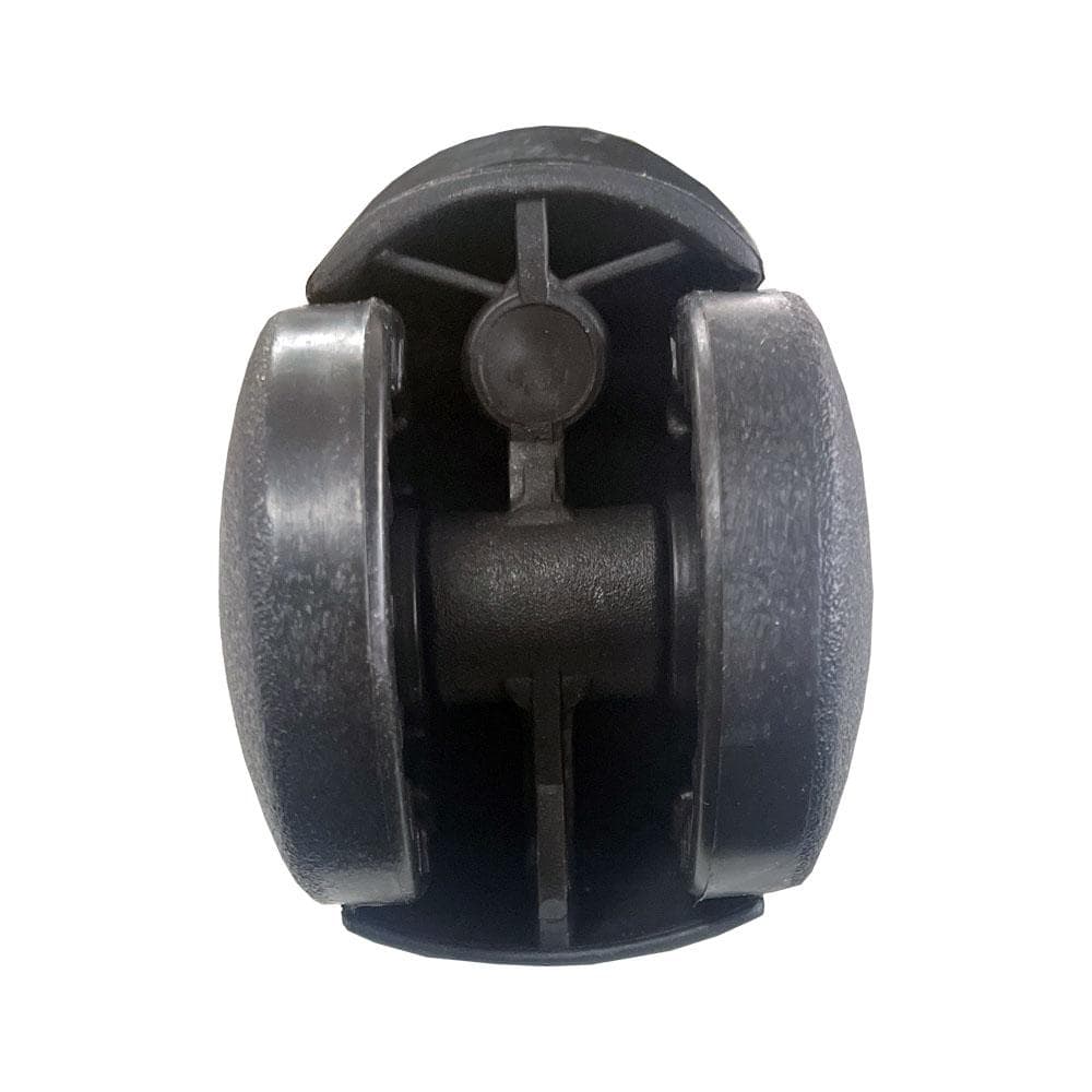 Meubelpoot zwart met wiel rond Ø 5 cm en hoogte 12,5 cm van massief hout (M8)