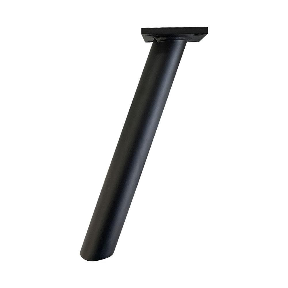 Stalen schuine meubelpoot zwart rond ø 3 cm en hoogte 22 cm
