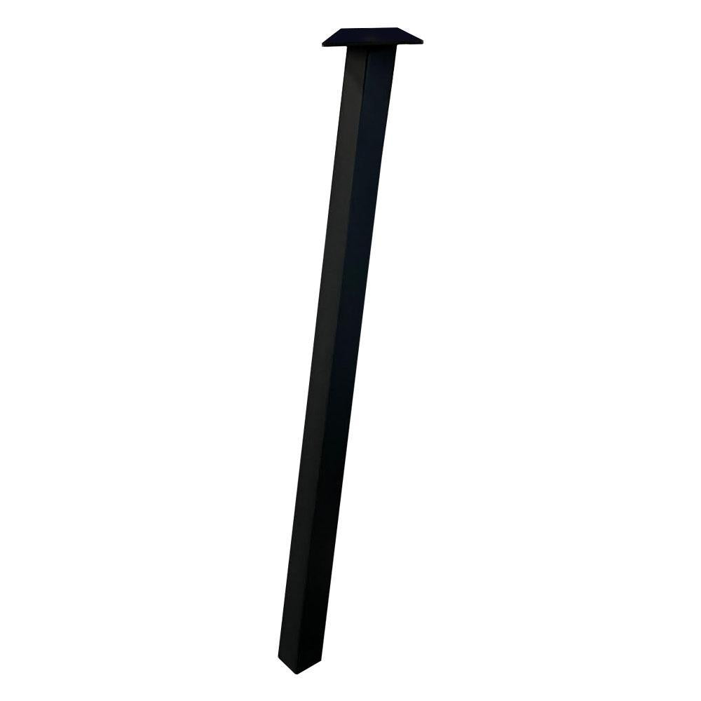 Stalen schuine zwarte tafelpoten 76 bij 10 cm en hoogte 72 cm  (5 x 5 cm) - Set van 2 stuks