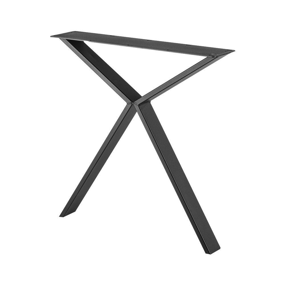 Stalen smalle X tafelpoot 70 bij 2 cm en hoogte 73 cm zwart (2 x 8 cm)