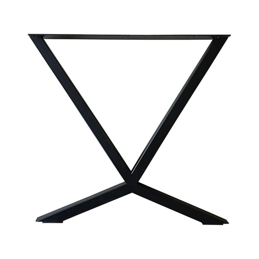 Stalen smalle Y tafelpoot 78 bij 4 cm en hoogte 72  cm zwart (4 x 4 cm)