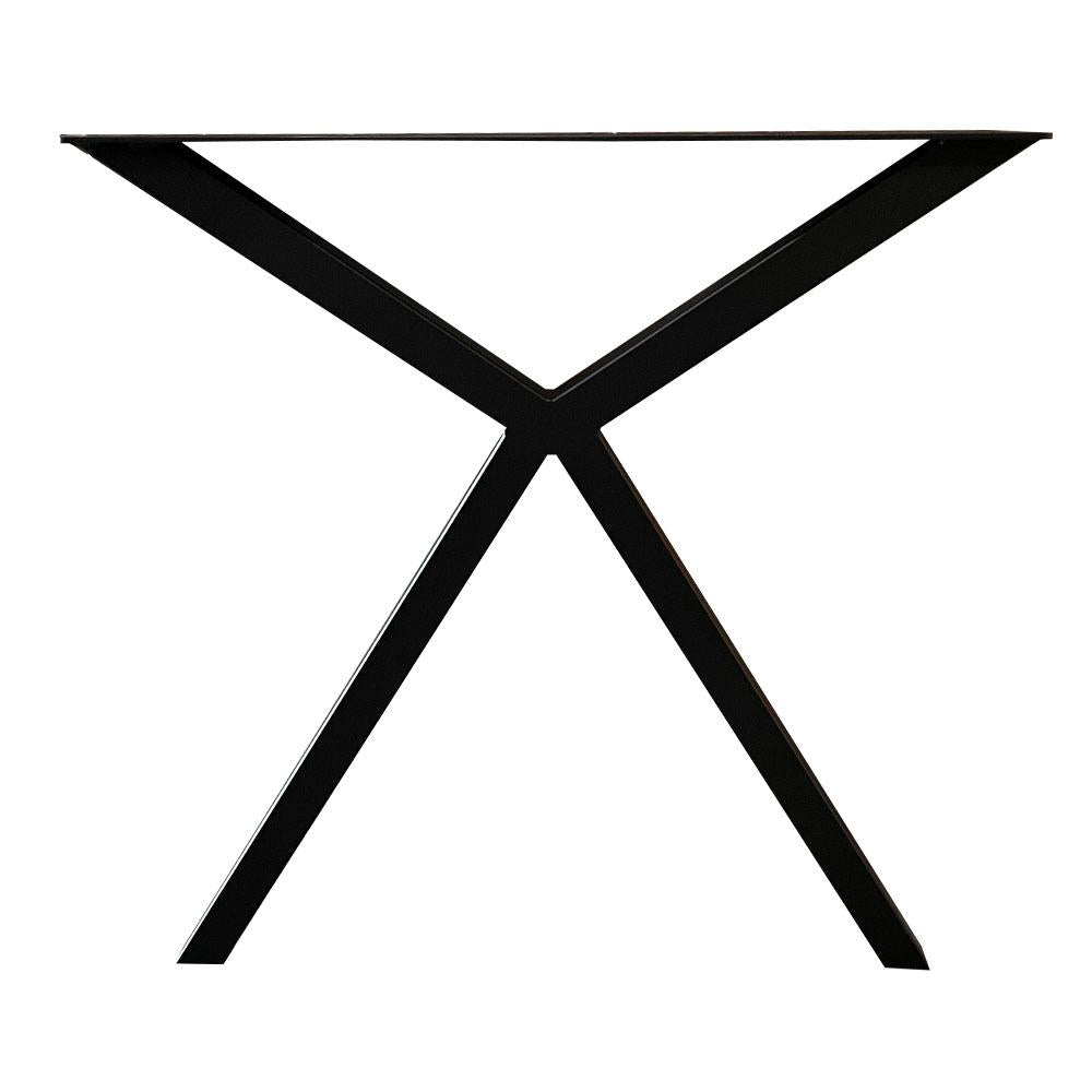 Stalen smalle Y tafelpoot 78 bij 4 cm en hoogte 72  cm zwart (4 x 4 cm)