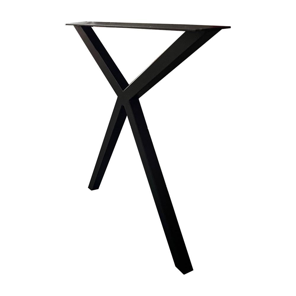 Stalen smalle Y tafelpoot 78 bij 4 cm en hoogte 72  cm zwart (4 x 4 cm)