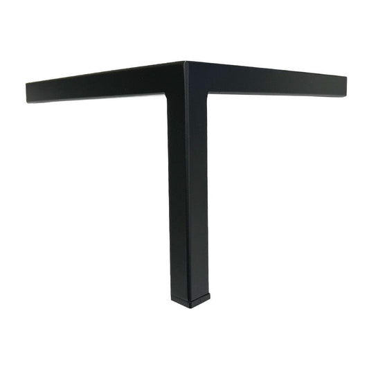 Stalen meubelpoot zwart hoek 22 bij 22 cm en hoogte 16 cm  (2 x 2 cm)