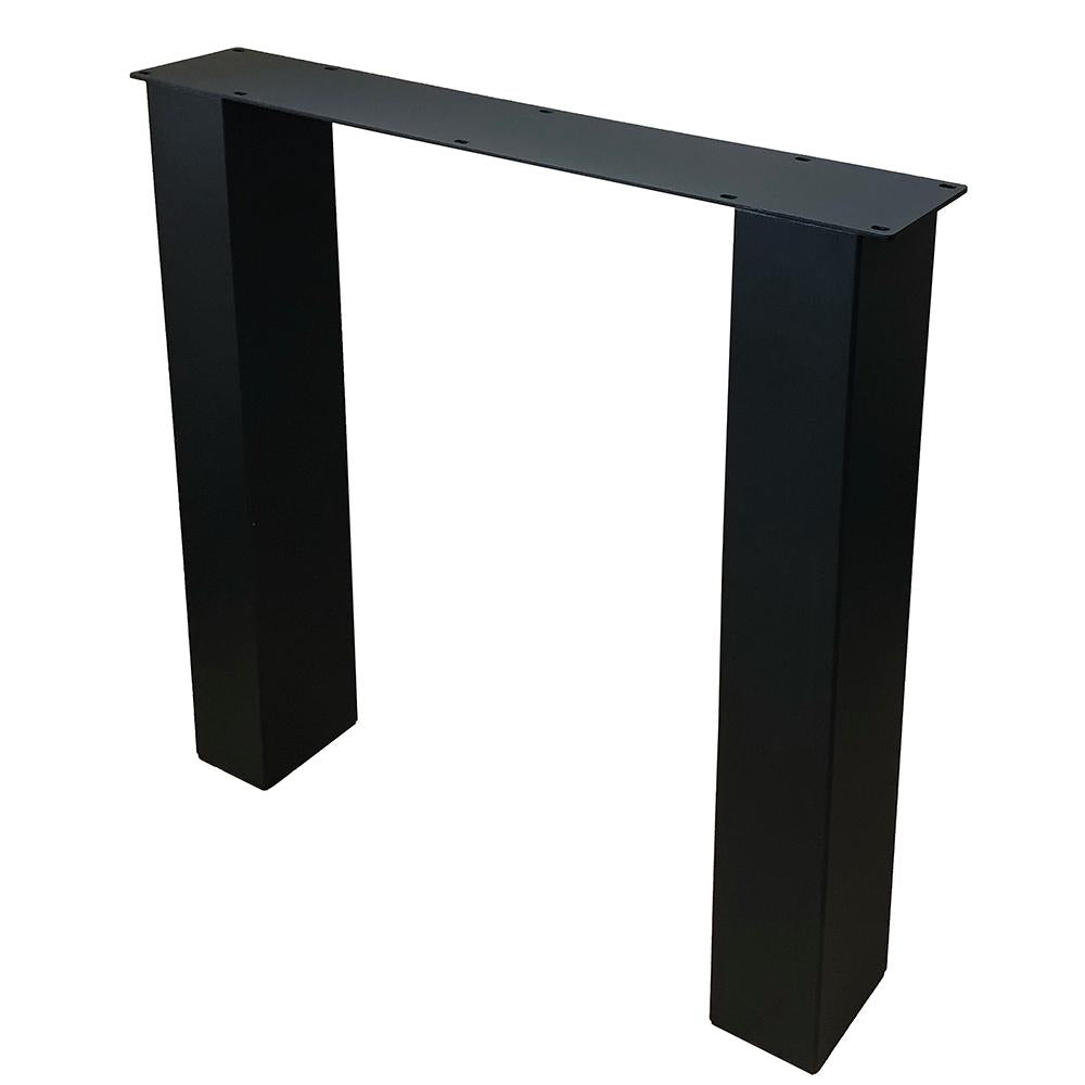 Stalen N tafelpoot zwart 76 bij 10 cm en hoogte 72 cm  (10 x 10 cm)