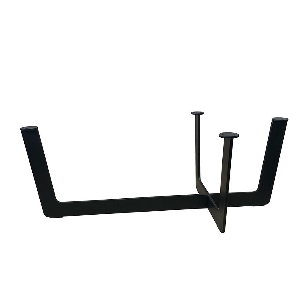 Stalen salononderstel zwart 100 bij 51 cm en hoogte 36,5 cm (koker 6 x 1 cm)