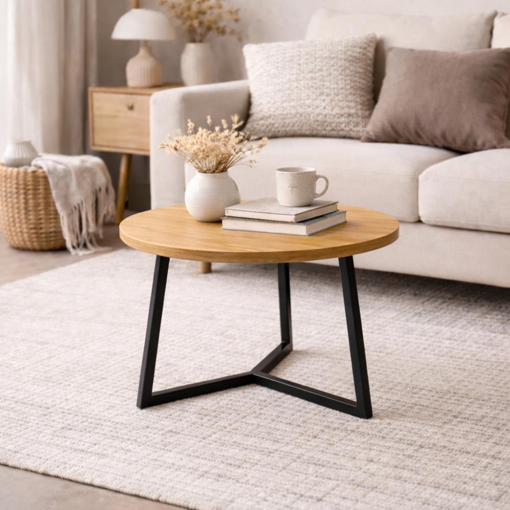 Stalen salononderstel zwart rond ø 55 cm en hoogte 41 cm  (2 x 2 cm)