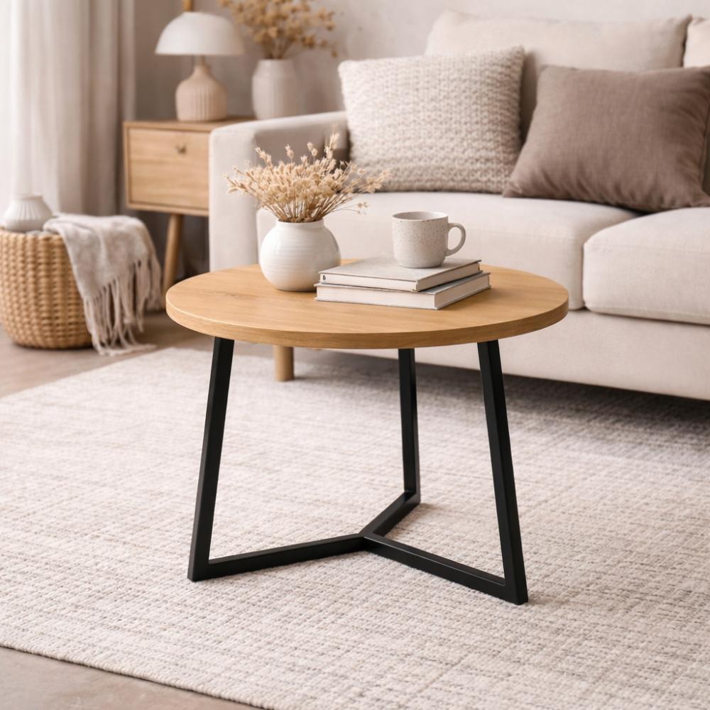 Stalen salononderstel zwart rond ø 62 cm en hoogte 46 cm  (2 x 2 cm)