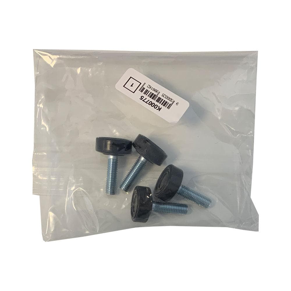 Set stelvoeten zwart rond Ø 2,5 cm en hoogte 1 cm  van kunststof (M8)  - 4 stuks