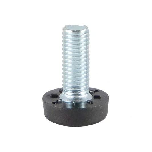 Stelvoet zwart rond Ø 2 cm en hoogte 0,7 cm  van massief kunststof (M6)  - 4 stuks