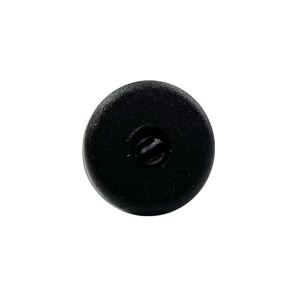 Stelvoet zwart rond Ø 2 cm en hoogte 0,7 cm  van massief kunststof (M6)  - 4 stuks