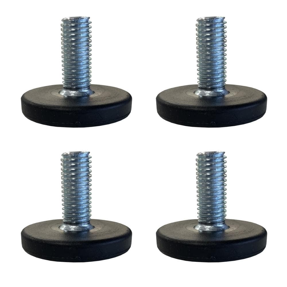 Stelvoet zwart rond Ø 3 cm en hoogte 1 cm  van kunststof (M8)  - 4 stuks