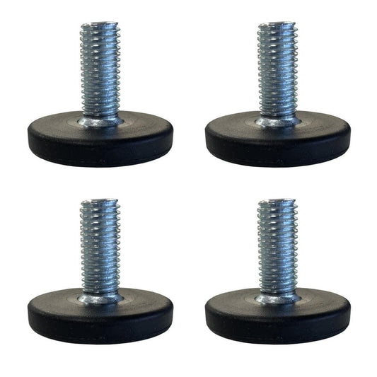 Stelvoet zwart rond Ø 3 cm en hoogte 1 cm  van kunststof (M8)  - 4 stuks