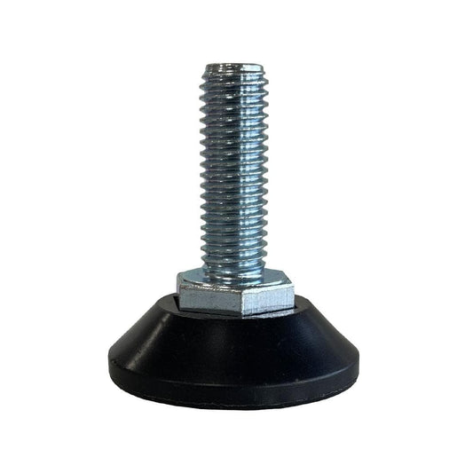 Stelvoet zwart rond Ø 3,8 cm en hoogte 1 cm  van massief kunststof (M10)  - 4 stuks