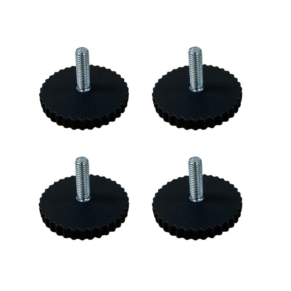 Stelvoet zwart rond Ø 5,5 cm en hoogte 1 cm  van kunststof (M8)  - 4 stuks