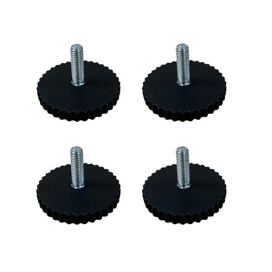 Stelvoet zwart rond Ø 5,5 cm en hoogte 1 cm  van kunststof (M8)  - 4 stuks