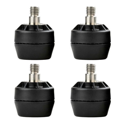 Stelvoet zwart rond Ø 4 cm en hoogte 3,2 cm  van kunststof (M10)  - 4 stuks