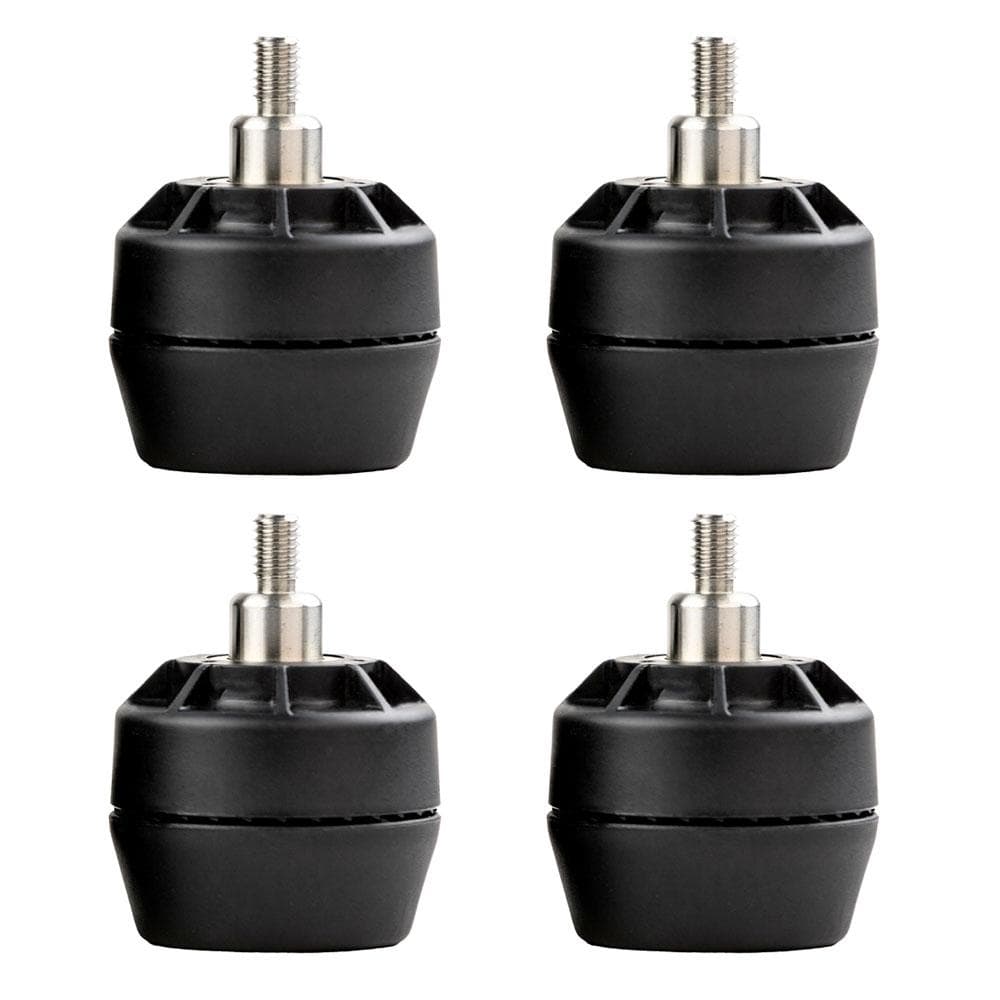 Stelvoet zwart rond Ø 4 cm en hoogte 3,2 cm  van kunststof (M6)  - 4 stuks