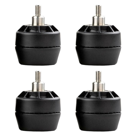 Stelvoet zwart rond Ø 4 cm en hoogte 3,2 cm  van kunststof (M6)  - 4 stuks