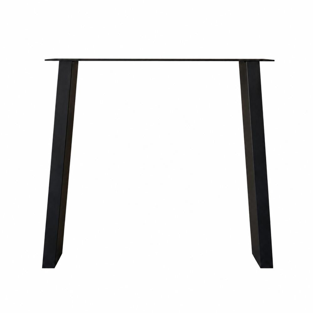 Stalen tafelpoot zwart trapezium 80 bij 10 cm en hoogte 62 cm  (4 x 10 cm)
