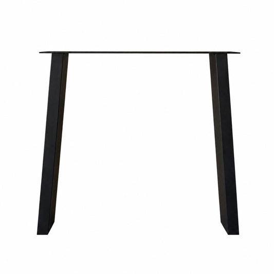 Stalen tafelpoot zwart trapezium 80 bij 10 cm en hoogte 62 cm  (4 x 10 cm)