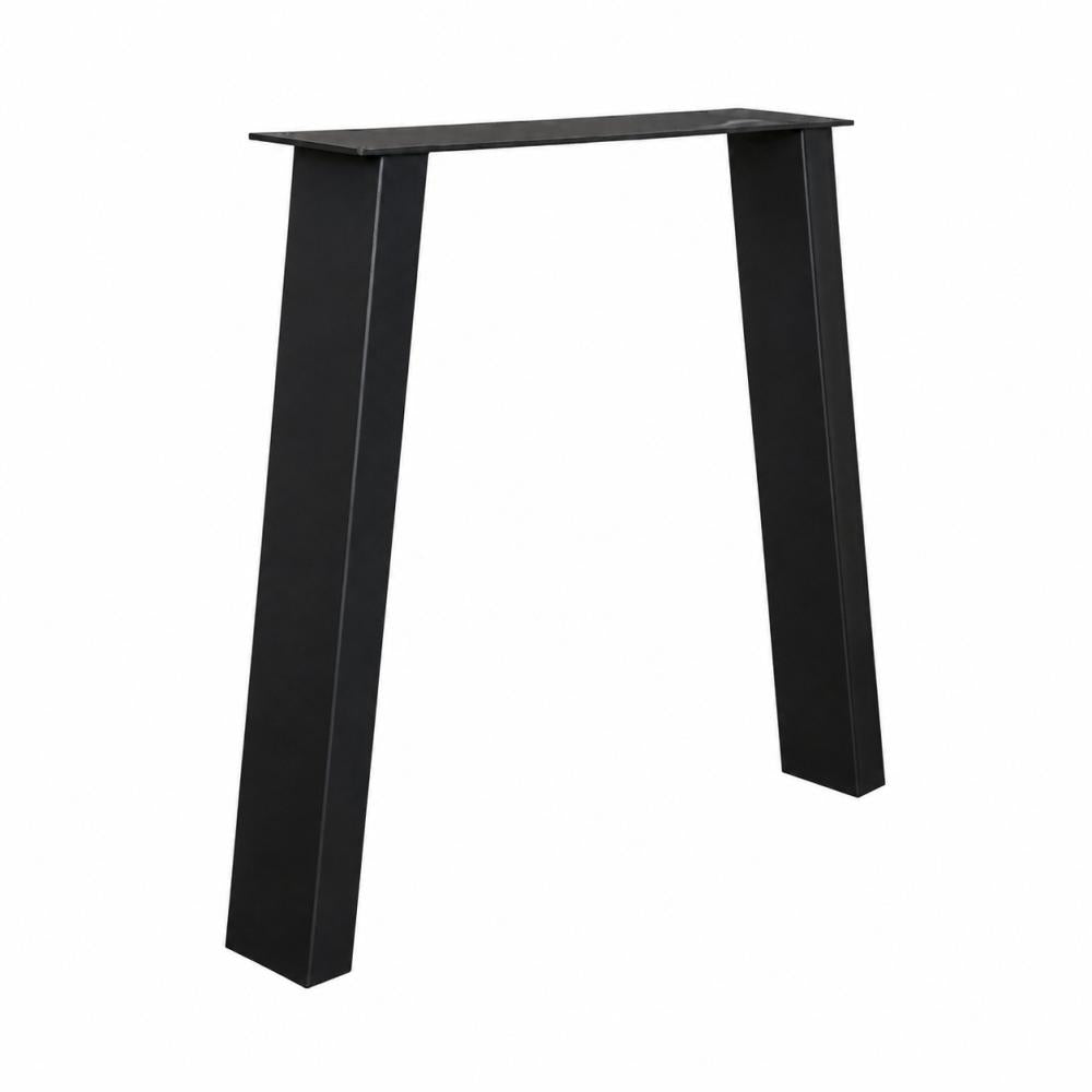 Stalen tafelpoot zwart trapezium 80 bij 10 cm en hoogte 62 cm  (4 x 10 cm)