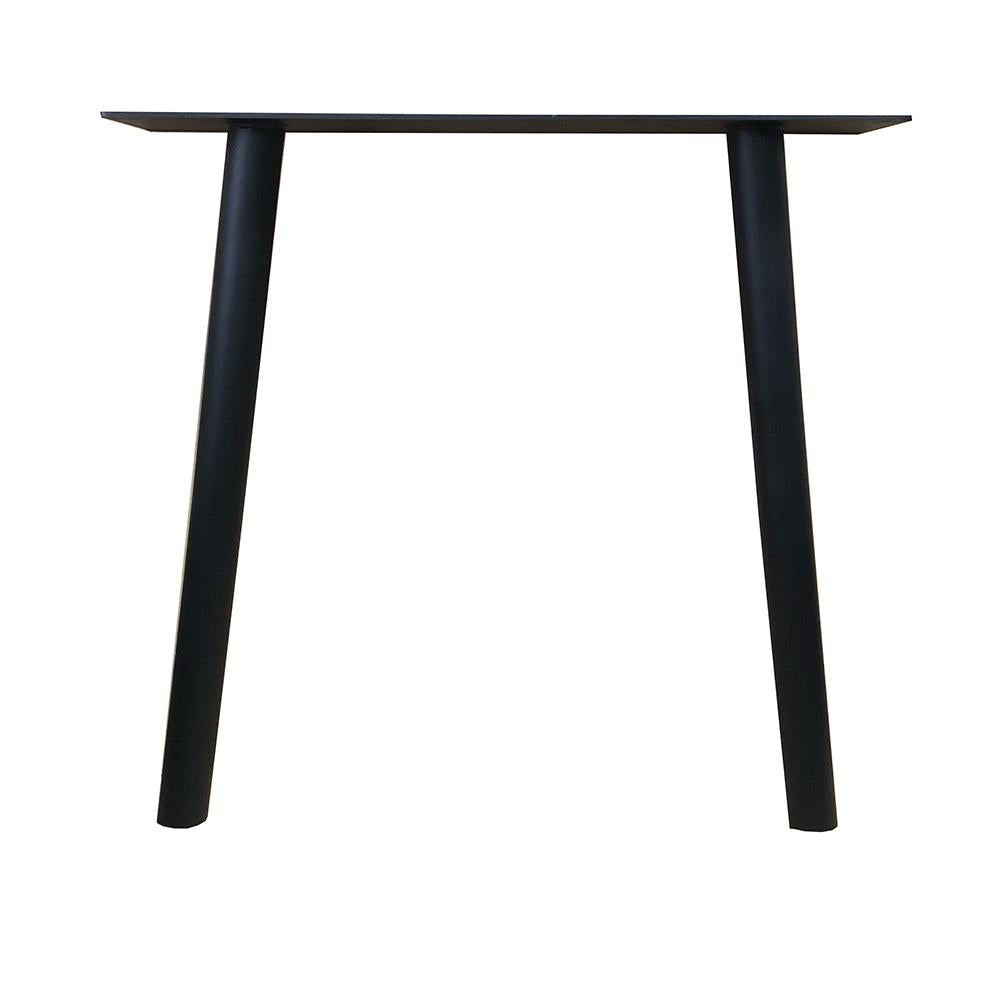 Stalen tafelpoot zwart trapezium 70 bij 20 cm en hoogte 71 cm  (koker Ø5 cm)