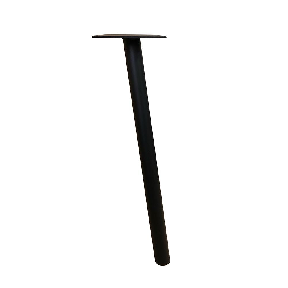 Stalen tafelpoot zwart trapezium 70 bij 20 cm en hoogte 71 cm  (koker Ø5 cm)
