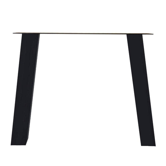 Stalen tafelpoot zwart trapezium 80 bij 10 cm en hoogte 72 cm  (10 x 10 cm)