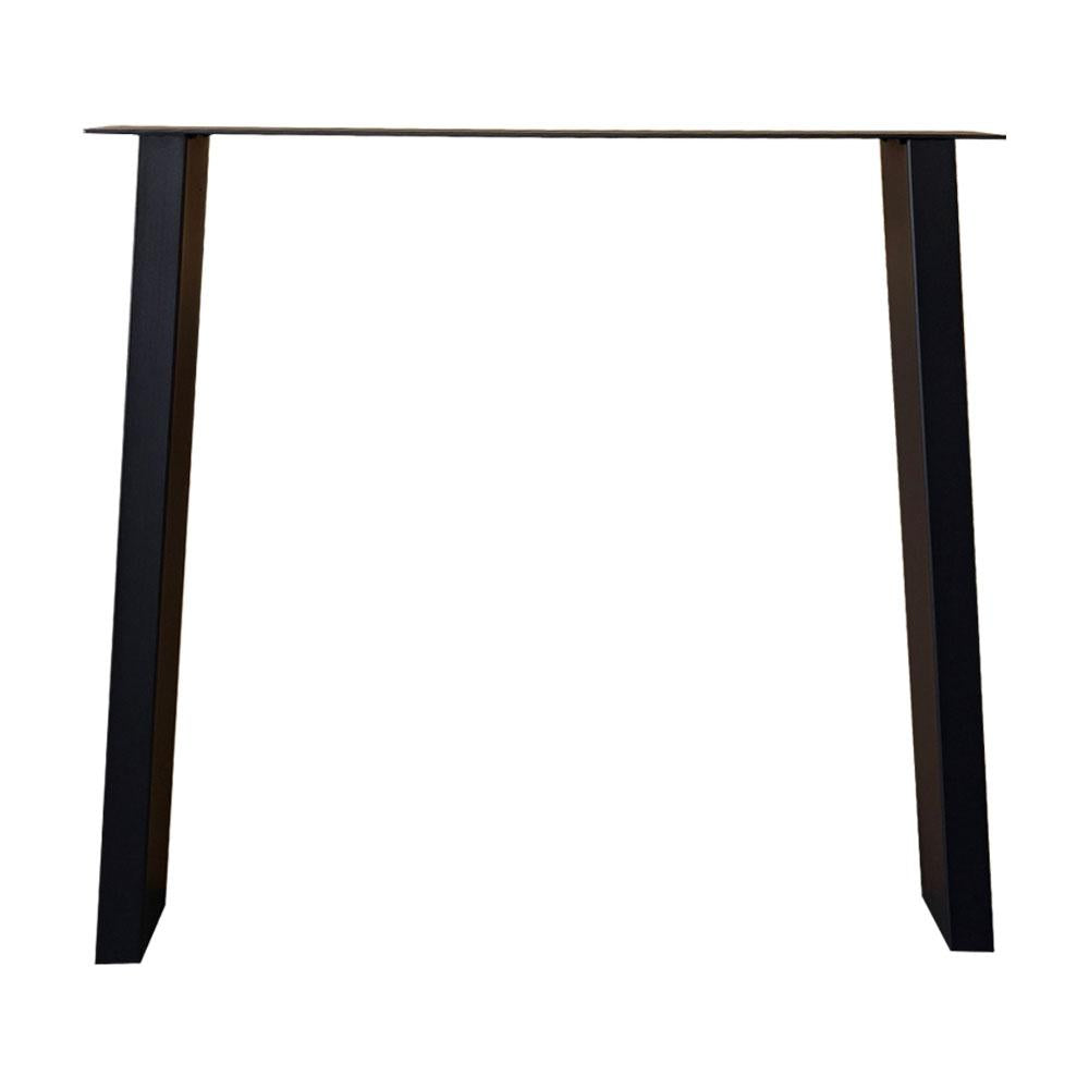 Stalen tafelpoot zwart trapezium 80 bij 10 cm en hoogte 72 cm  (4 x 10 cm)
