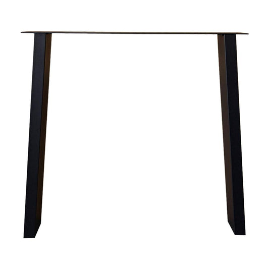 Stalen tafelpoot zwart trapezium 80 bij 10 cm en hoogte 72 cm  (4 x 10 cm)