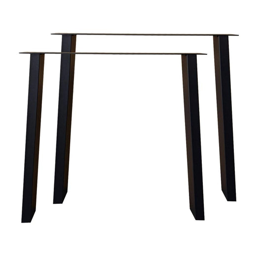 Stalen tafelpoot zwart trapezium 80 bij 10 cm en hoogte 72 cm  (4 x 10 cm) - 2 stuks
