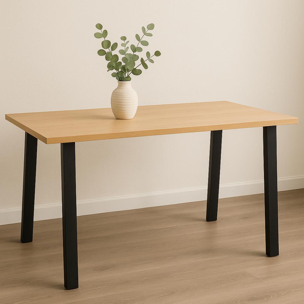 Stalen tafelpoot zwart trapezium 80 bij 10 cm en hoogte 72 cm  (4 x 10 cm) - 2 stuks