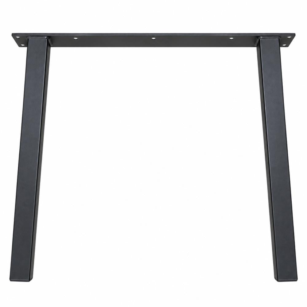 Stalen tafelpoot zwart trapezium 80 bij 10 cm en hoogte 73 cm  (5 x 5 cm)
