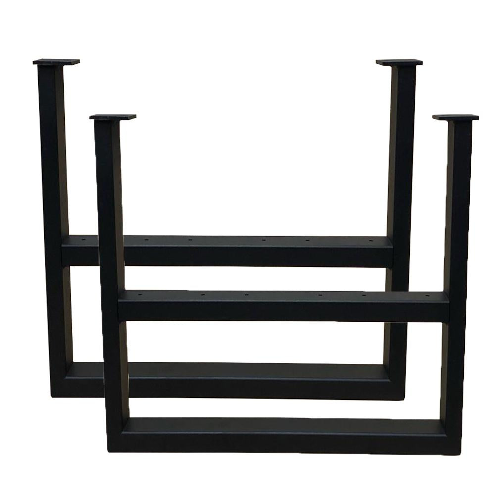 Set stalen tv meubelpoten 54 bij 6 cm en hoogte 37,5 cm zwart (5 x 2,5 cm) - 2 stuks