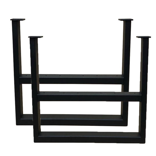 Set stalen tv meubelpoten 54 bij 6 cm en hoogte 37,5 cm zwart (5 x 2,5 cm) - 2 stuks