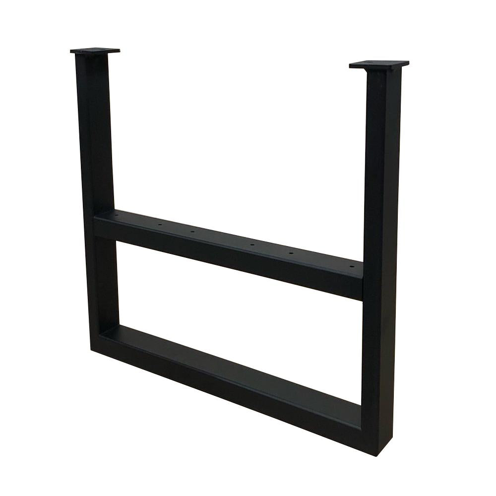 Set stalen tv meubelpoten 54 bij 6 cm en hoogte 37,5 cm zwart (5 x 2,5 cm) - 2 stuks