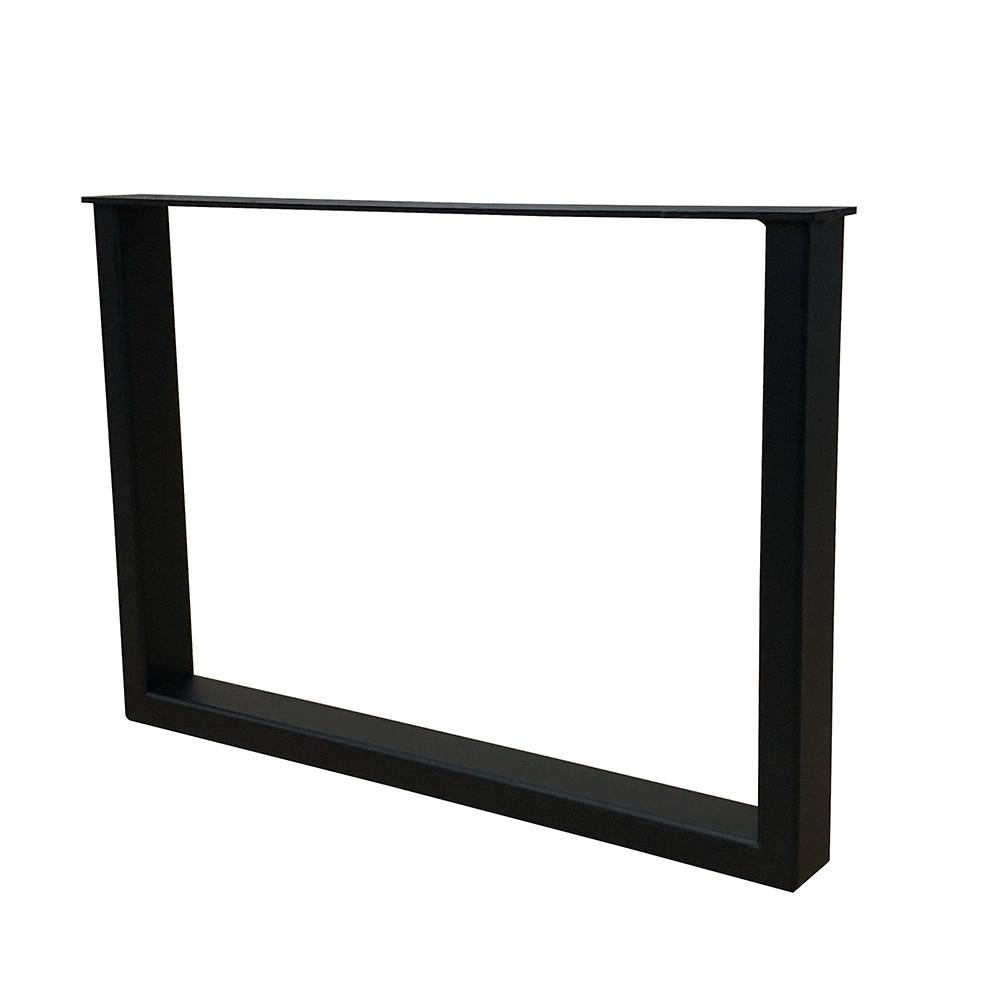 Set stalen U bankpoten / meubelpoten 54 bij 6 cm en hoogte 37,5 cm zwart (5 x 2,5 cm) - 2 stuks