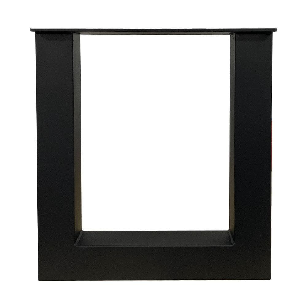 Stalen U tafelpoot zwart 38 bij 6 cm en hoogte 43 cm  (6 x 6 cm) - 2 stuks