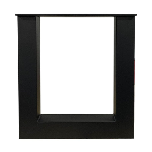 Stalen U tafelpoot zwart 38 bij 6 cm en hoogte 43 cm  (6 x 6 cm) - 2 stuks